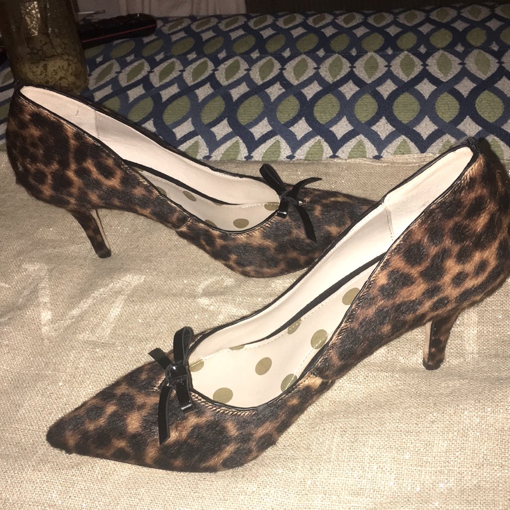 Boden leopard print calf hair(Real Leather) heel